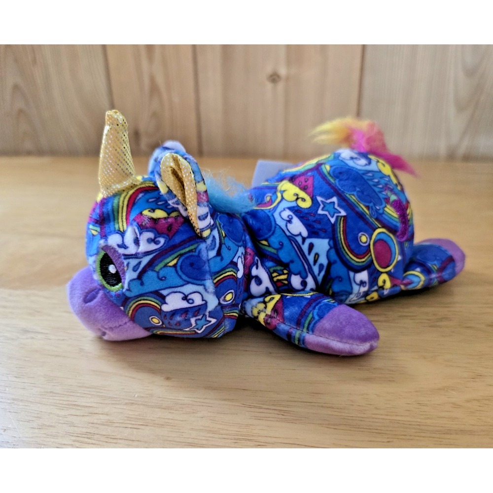 Basic Fun Cutetitos Unicornitos Blue Stars Rainbows Unicorn Beanbag Plush 7.5"